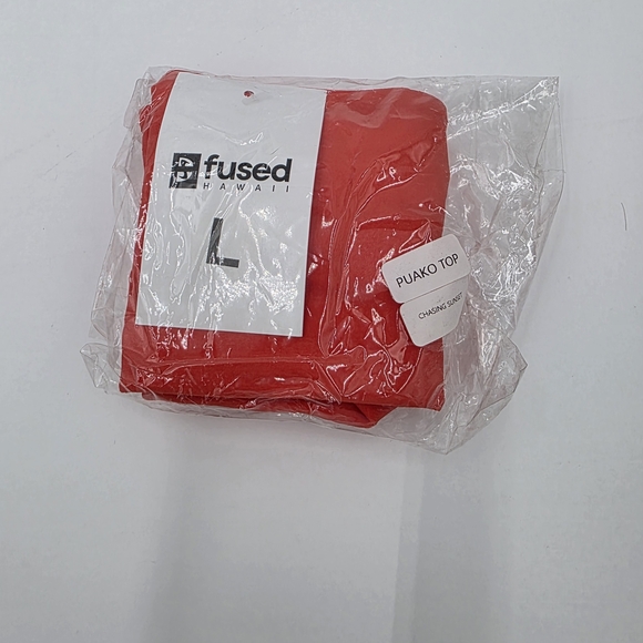 NWT Fused Hawaii Puako Top Bikini Swimsuit L “Chasing Sunset” Red Orange - Picture 4 of 5